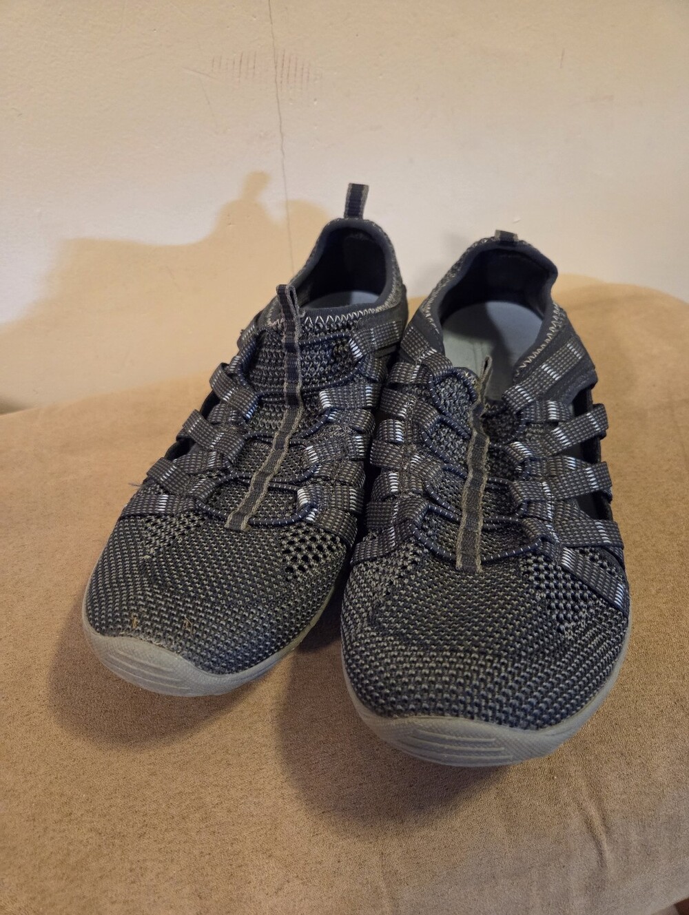 Skechers Men's Black Knit Slip-On Sneakers